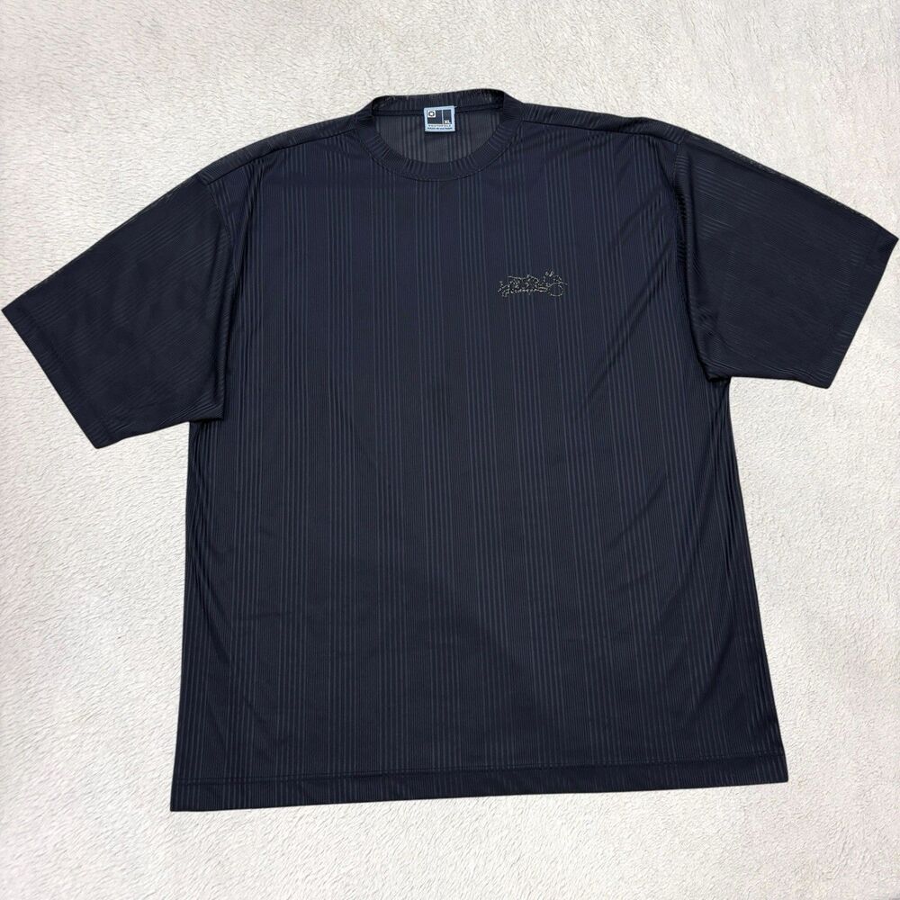 Vtg 90's Y2K South Pole Sheer Silky See Through Black Club Hip Hop Size XL Baggy